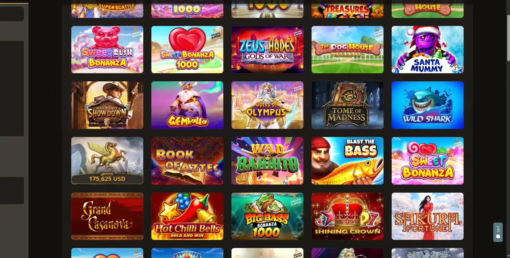 Интерфейс игрового зала Дббет казино с слотами